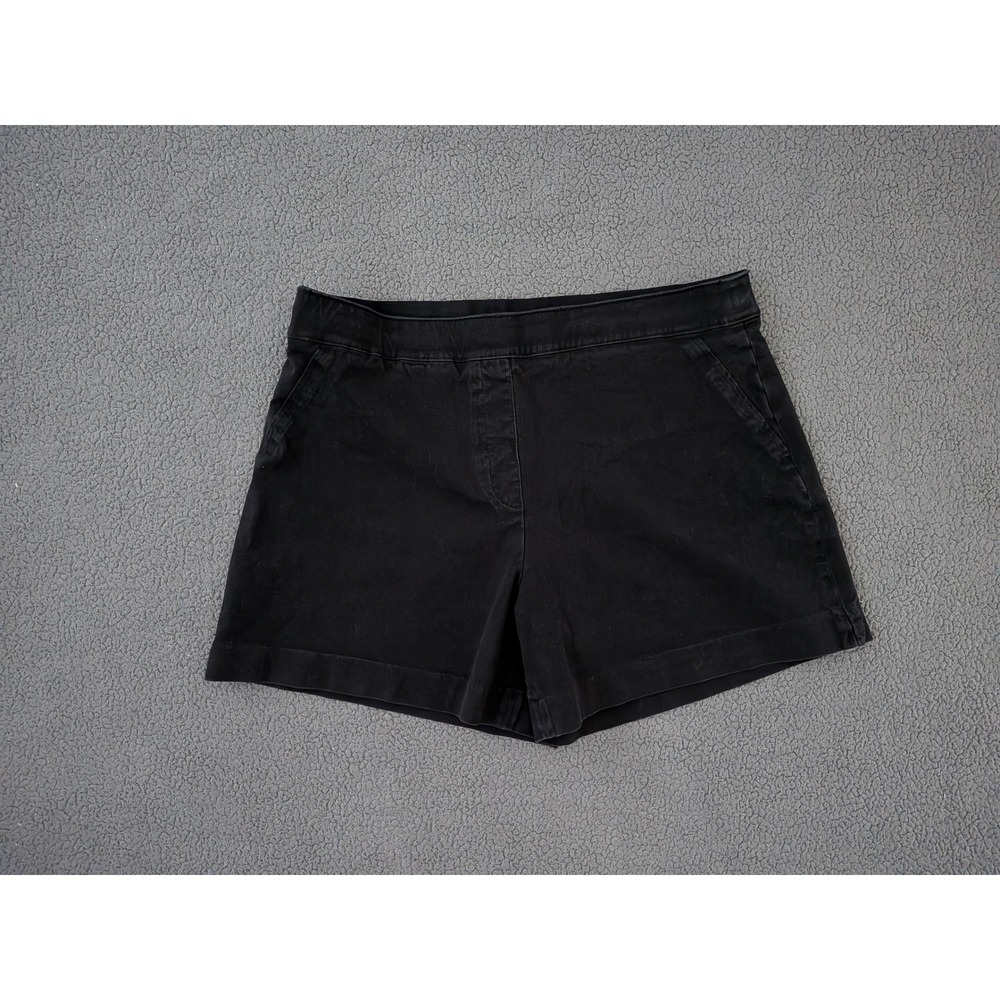 Spanx Black Pull On Stretch Twill Shorts Womens XL Smoothing Pockets Casual